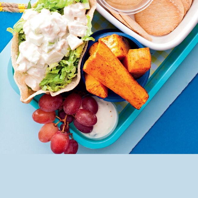 Chicken Pita Pocket + Sweet Potato Fingers