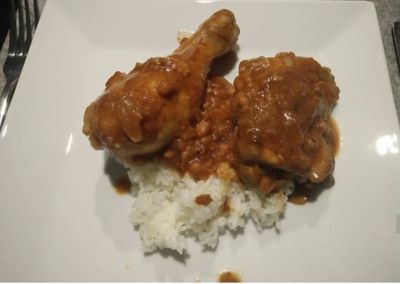 Chicken with baked beans