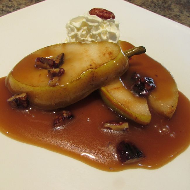 Grilled Pears with a Butterscotch Pecan Sauce