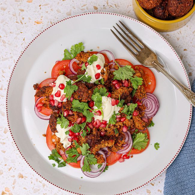 Falafel Salad with Labneh