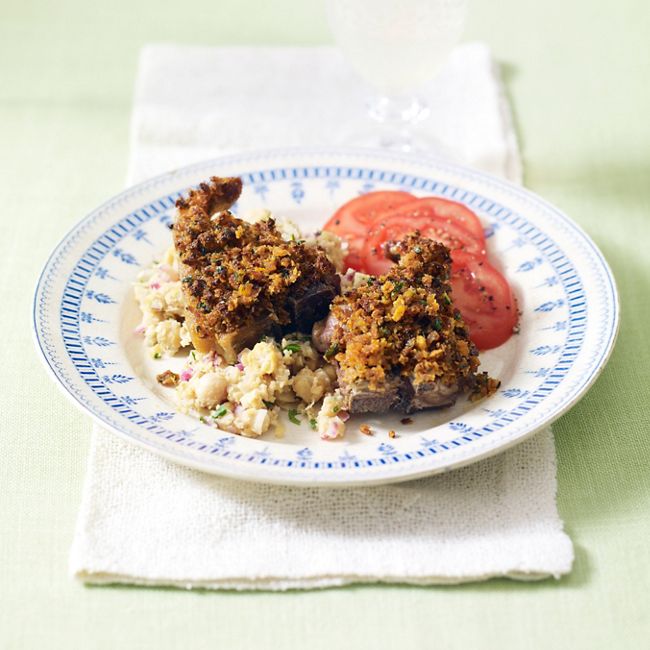 Harissa-spiced Lamb Chops With Chickpea Mash