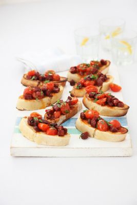 Spicy Chorizo & Cherry Tomato Bruschetta