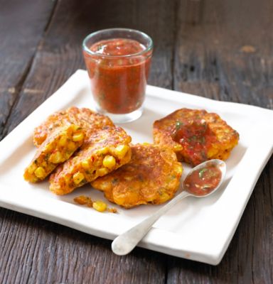 Sweetcorn Fritters With Tomato Salsa