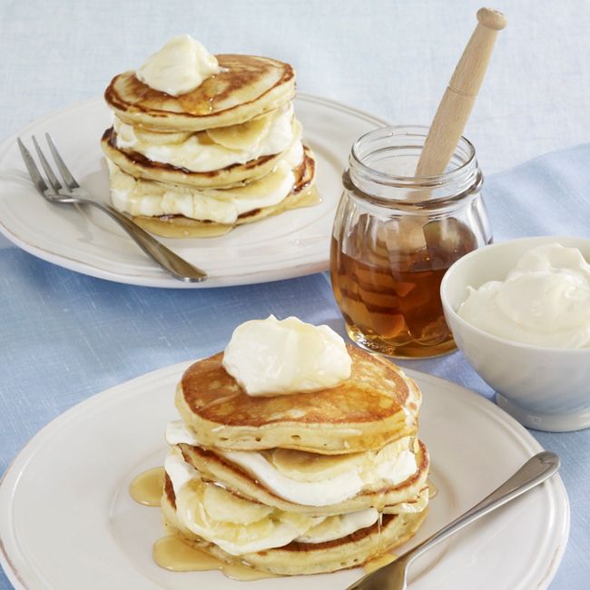 Banana, Yoghurt, & Honey Pancake Stack