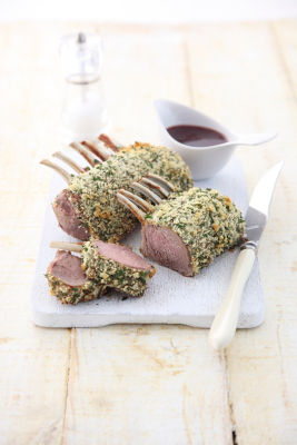 Herb-crusted Rack Of Lamb With Red Wine Sauce
