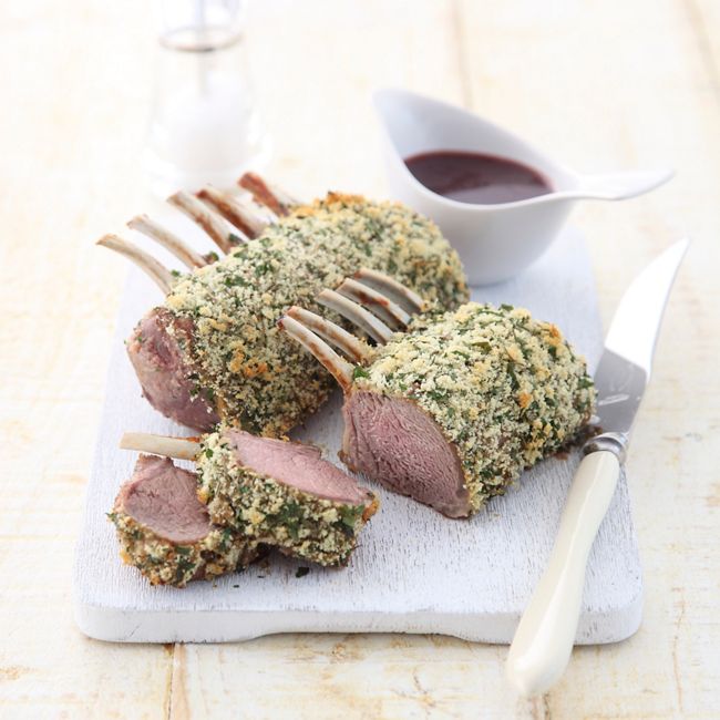 Herb-crusted Rack Of Lamb With Red Wine Sauce