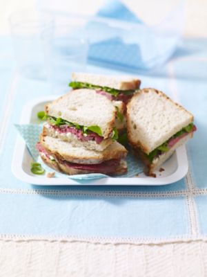Roast Beef, Watercress & Horseradish Mayo Sandwiches