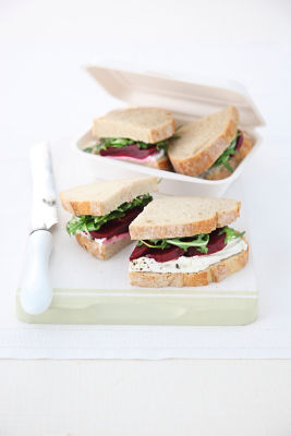Roast Beetroot, Goat's Cheese & Rocket Sandwiches