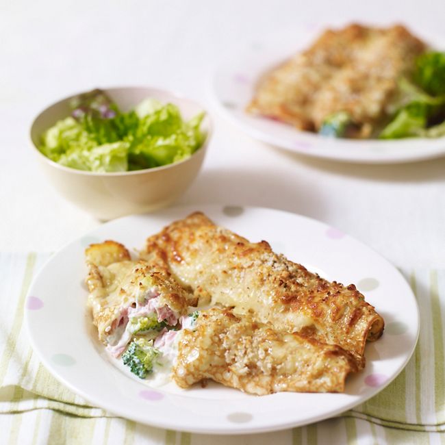Ham, Cheese & Broccoli Pancake Cannelloni