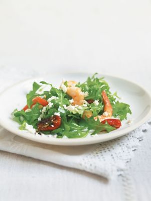 Charred Tomato, Prawn & Feta Salad