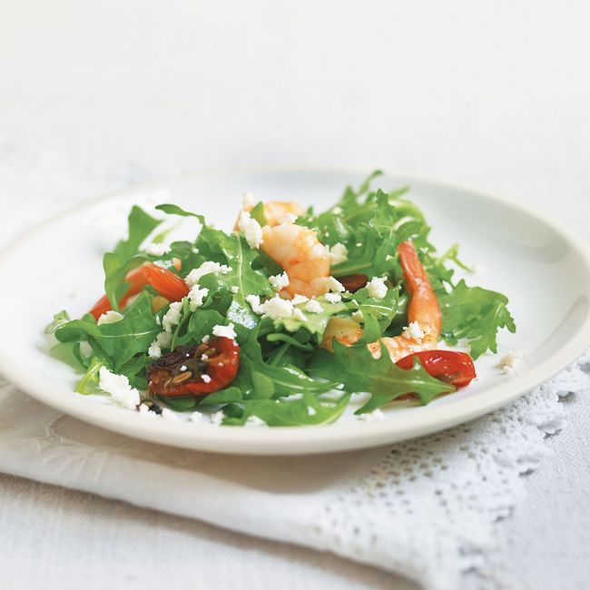 Charred Tomato, Prawn & Feta Salad