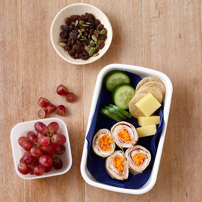 Ham & Carrot Wraps + Snacks