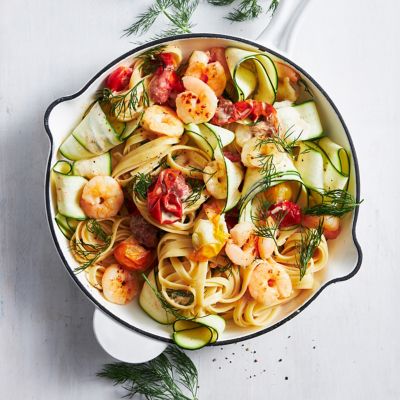 Creamy Garlic Prawn Fettuccine