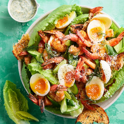 Healthier Prawn Caesar Salad