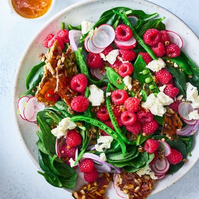 Raspberry & Radish Salad with Sunflower-seed Praline