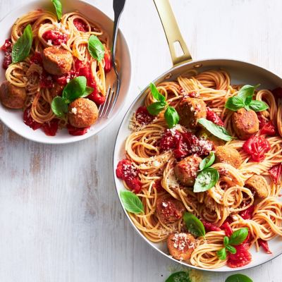 Tuna & Parmesan Balls with Cherry Tomato Sauce