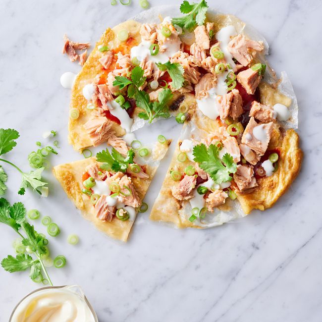 Tuna Rice-paper Pizza