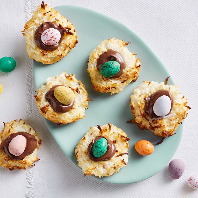 Chocolate-hazelnut & Coconut Macaroon Nests