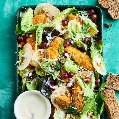 Healthier Crispy Chicken Waldorf Salad
