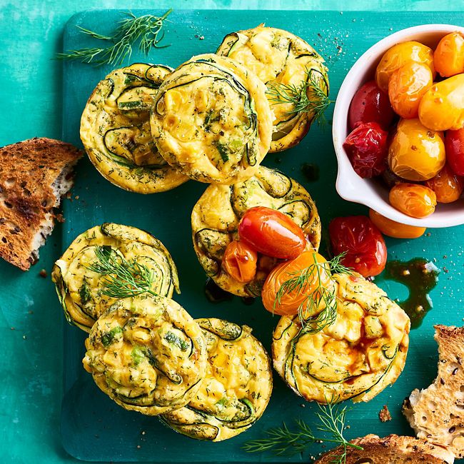 Healthier Zucchini Frittatas with Roast Tomato Salsa