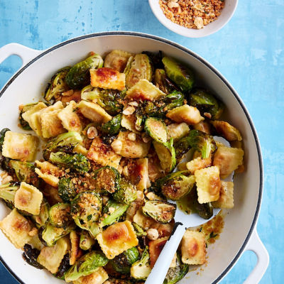 Ravioli with Toasted Hazelnuts & Brussels Sprouts