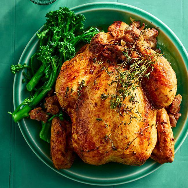 Roast Chicken with Hot-cross-bun Stuffing
