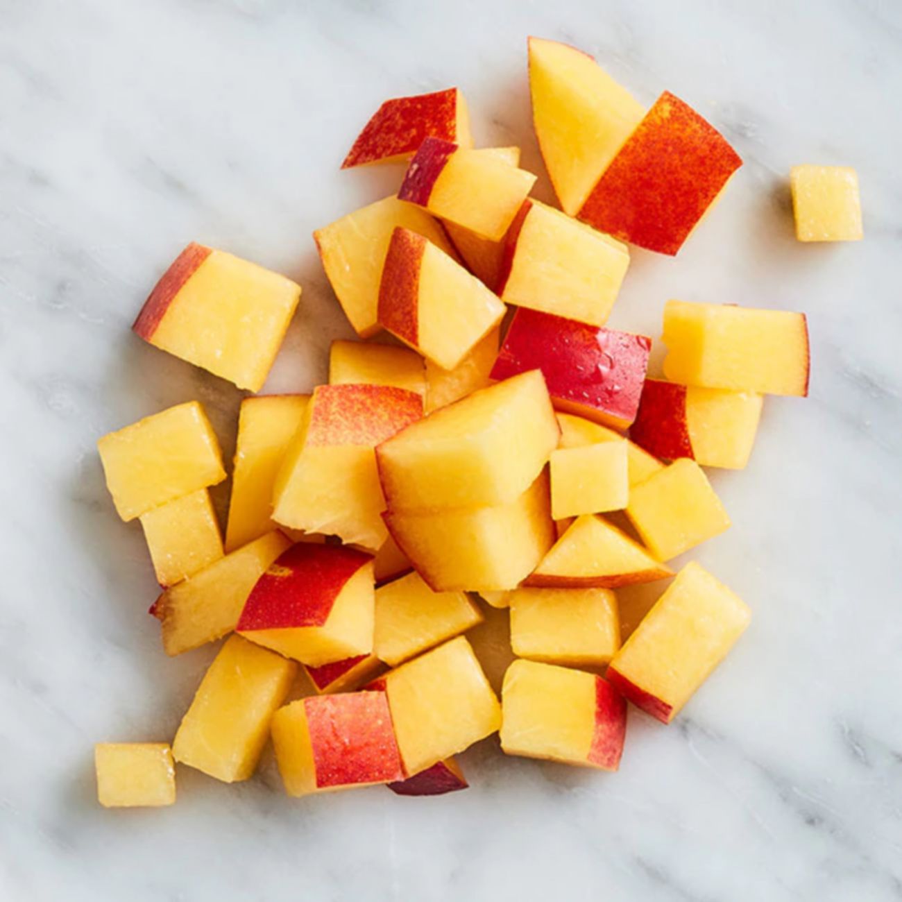 Nectarine wedges diced