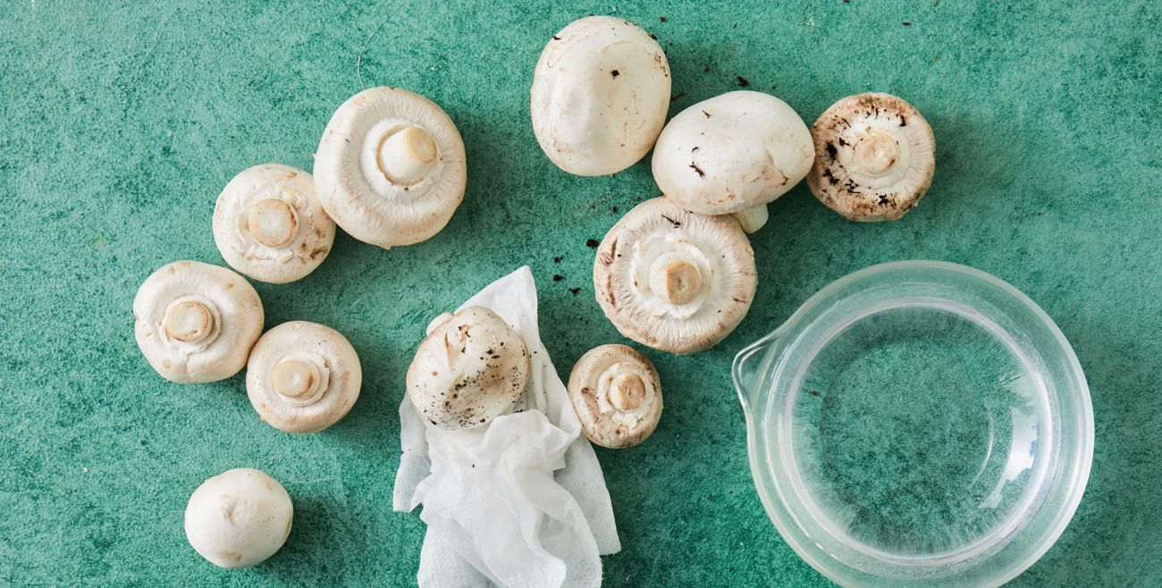 Wipe mushrooms clean