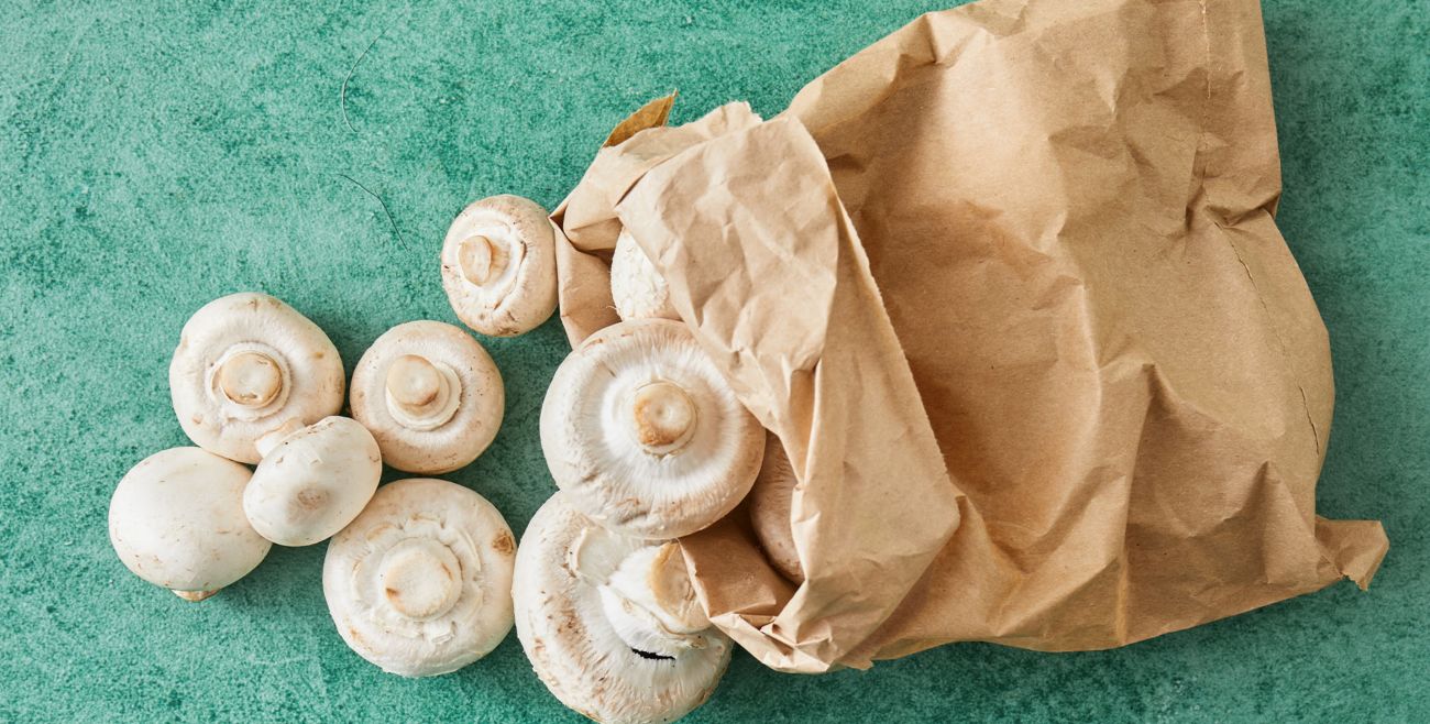 Mushrooms in paper bag