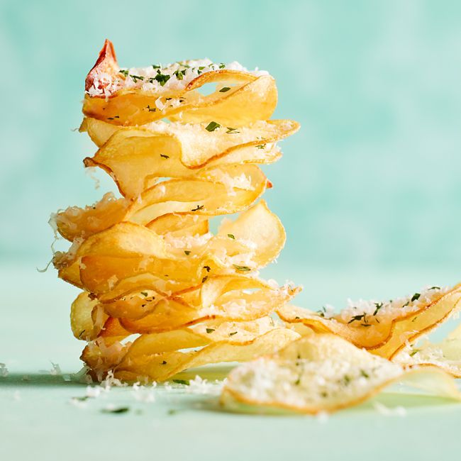 Baked Potato Chips with Parsley & Parmesan