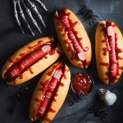 Bloody Finger Hot Dogs