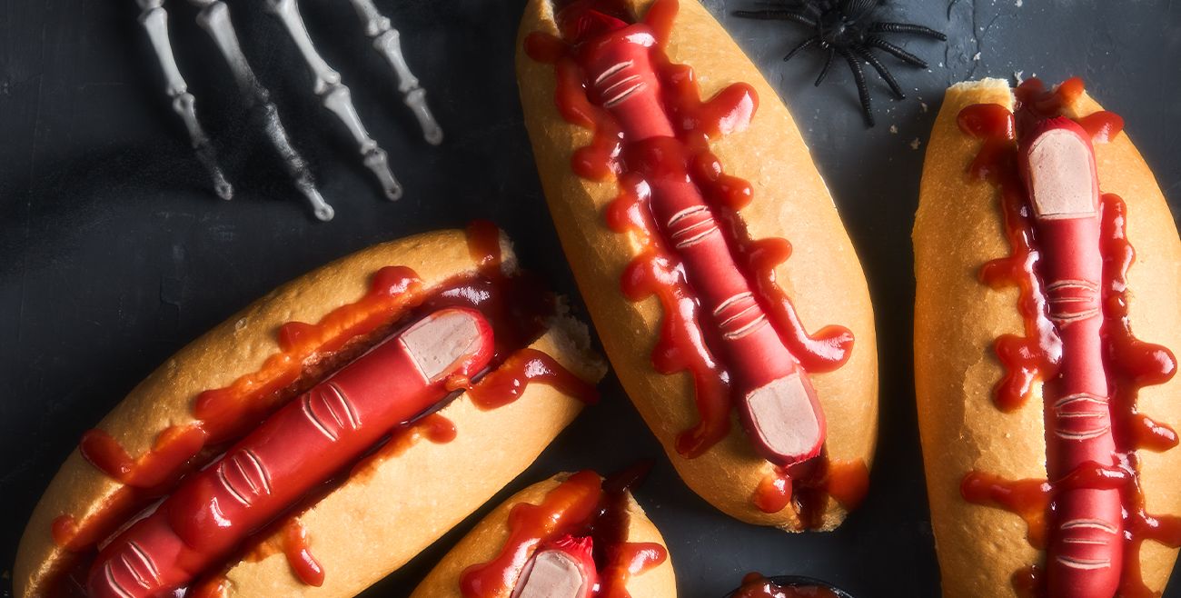 Bloody finger hot dogs