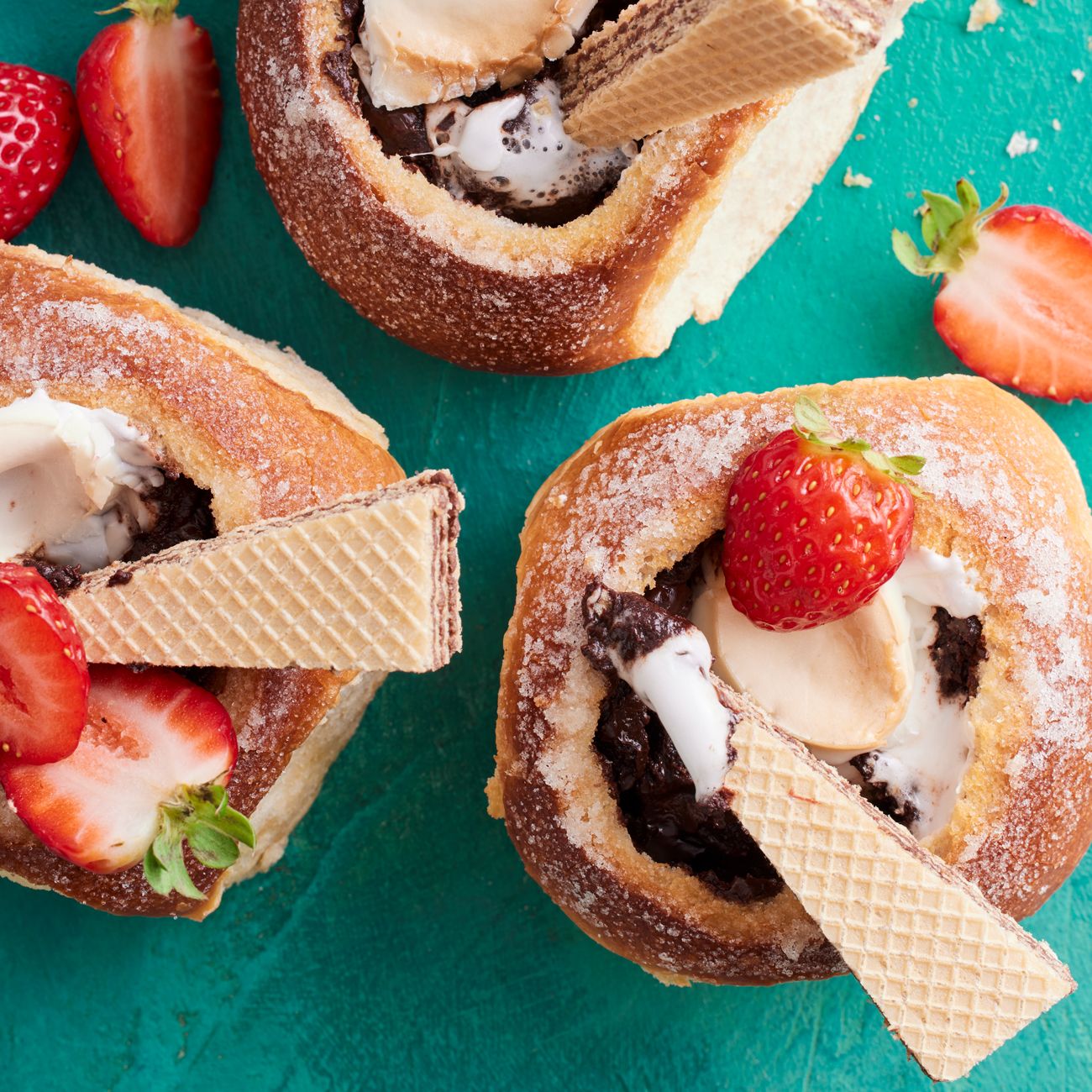 Chocolate caramel mini dessert cobs