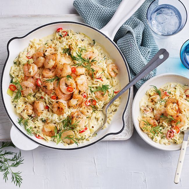 Creamy Garlic Prawn Risoni