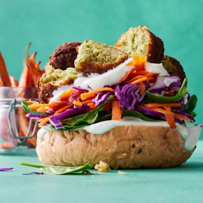 Healthier Falafel Burgers