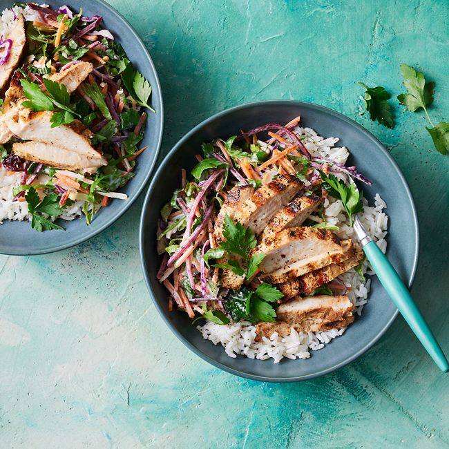 Honey Mustard Chicken & Slaw Rice Bowl