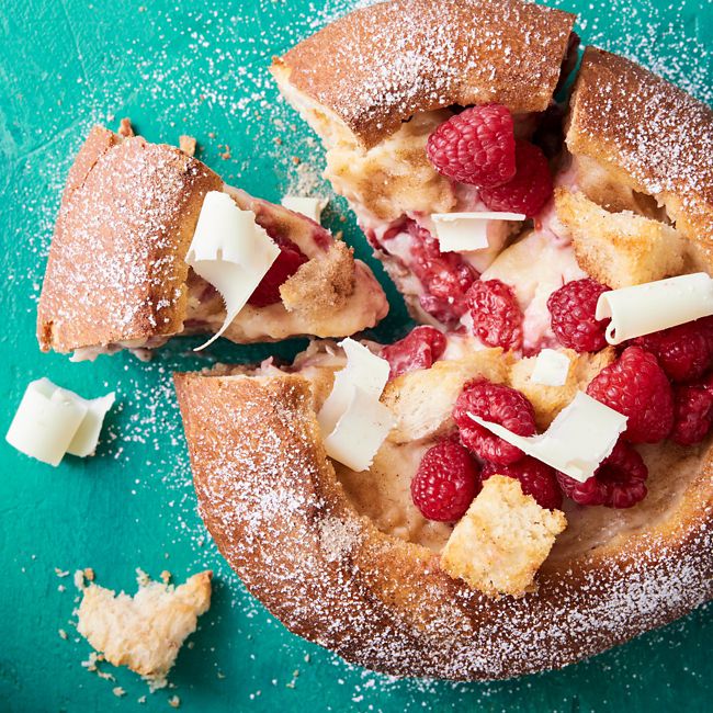 Raspberry & White Chocolate Bread and Butter Cob