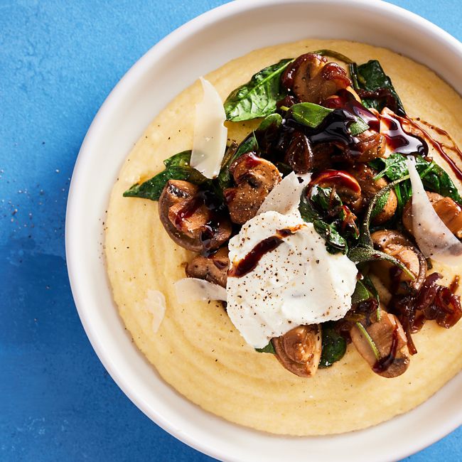Roast Mushrooms with Sage & Parmesan Polenta