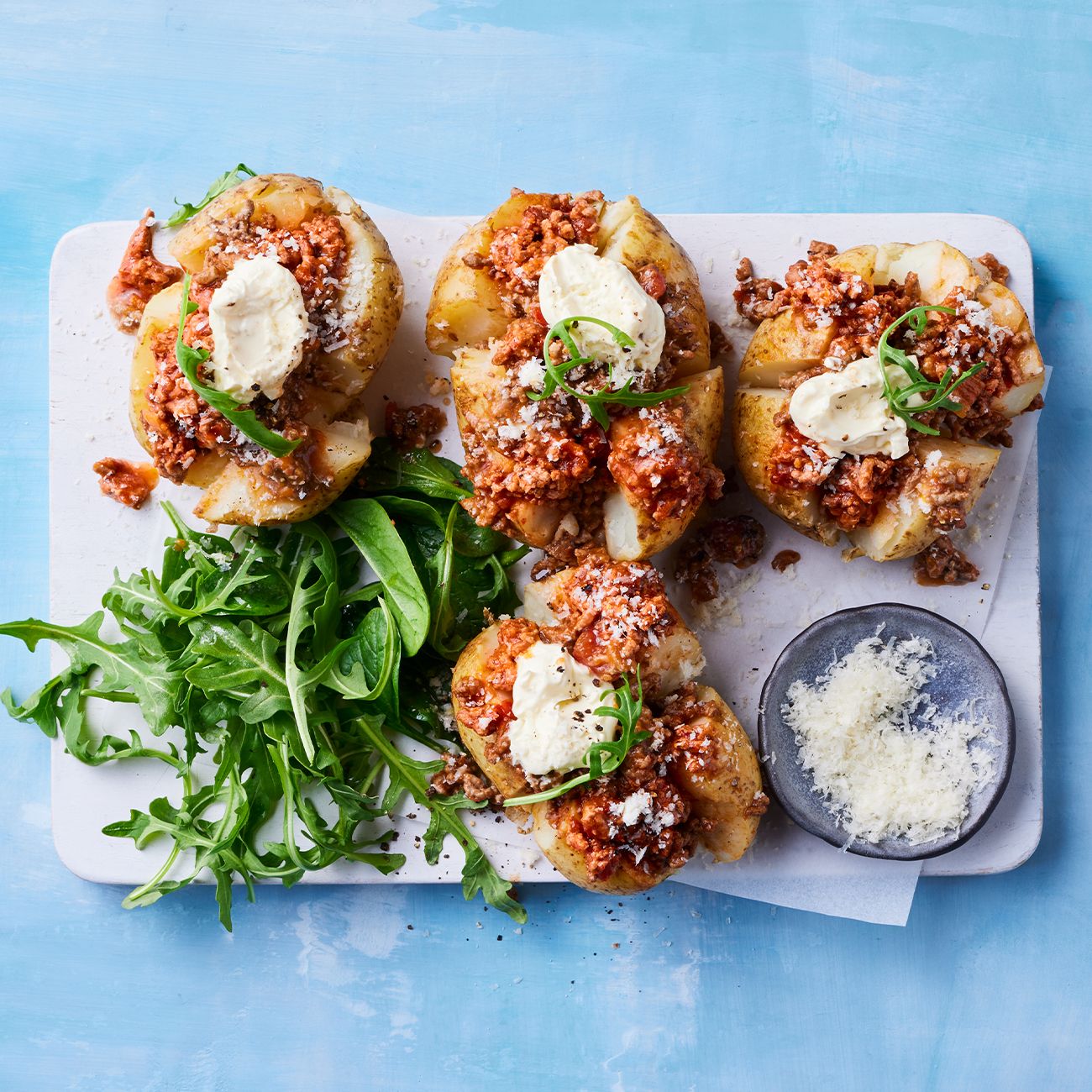 Loaded Bolognese Jacket Potatoes Recipe Woolworths