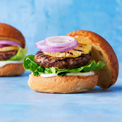 Beef Burgers with Caramelised Pineapple