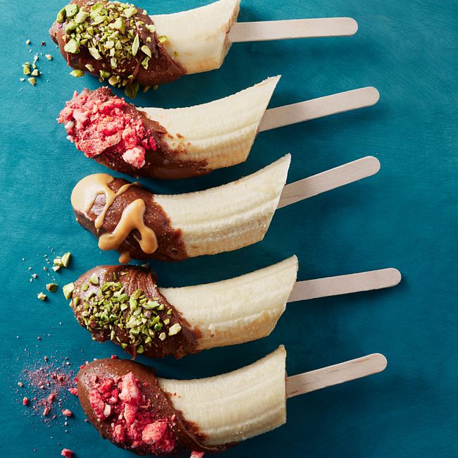 Healthier Chocolate-coated Banana Popsicles