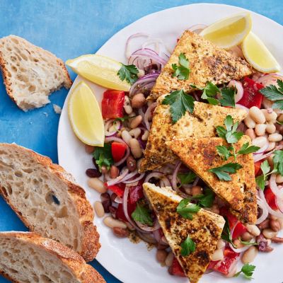 Crispy Feta with Greek-style Beans