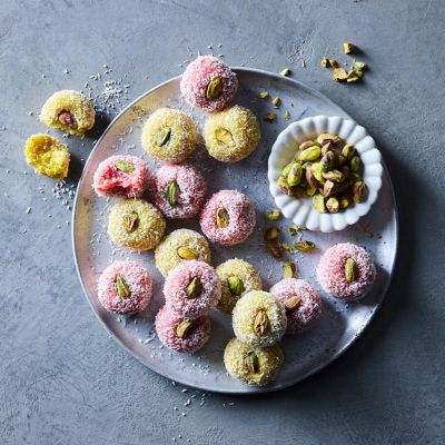 Coconut Ladoos with Pistachios