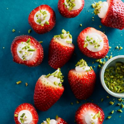 Healthier Peanut Butter Cheesecake Strawberry Bites