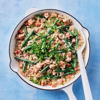 Speedy Ham & Spring Onion Risotto