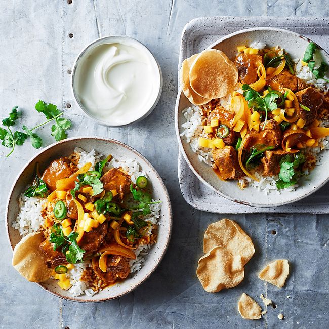 Speedy Lamb Curry with Mango Pickle