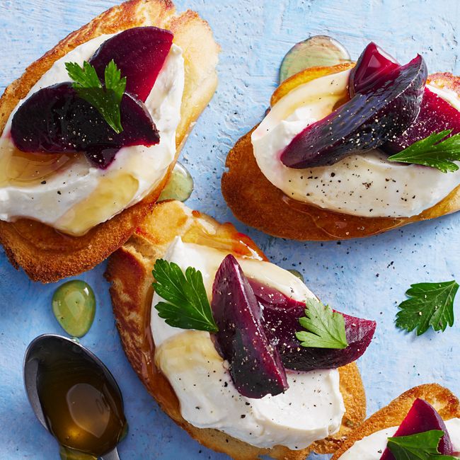 Whipped Feta & Beetroot Crostini