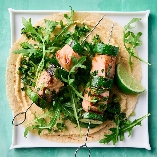 Healthier Citrus Salmon Skewers