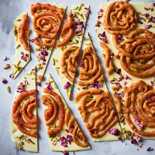 Jalebi White Chocolate Bark