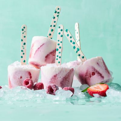 Strawberries & Cream Popsicles